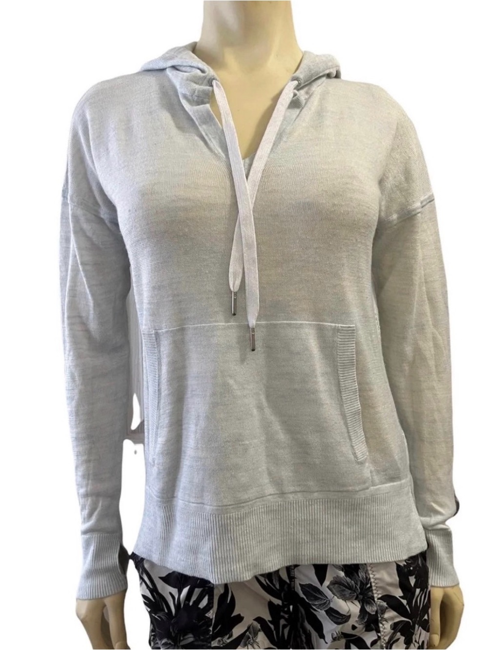 lululemon athletica Light Gray Hooded Knit Pullover